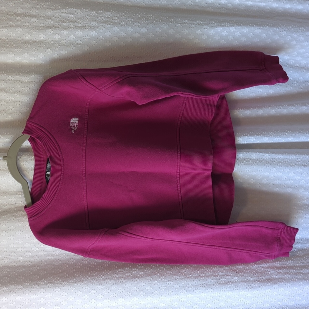 The North Face Purple Fuschia Cropped Crewneck Sweatshirt, Girls M